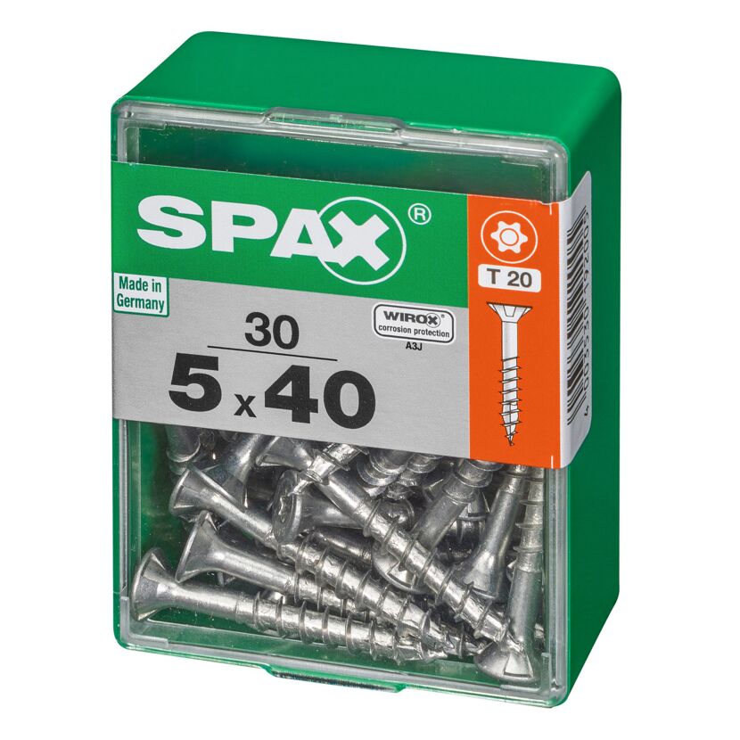 Universalschrauben T20 T-Star plus Edelstahl verzinkt 5,0 x 40 mm 30 Stück