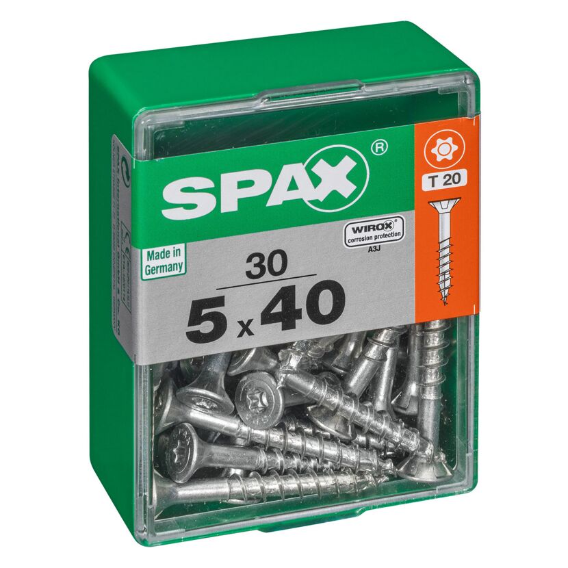 Universalschrauben T20 T-Star plus Edelstahl verzinkt 5,0 x 40 mm 30 Stück