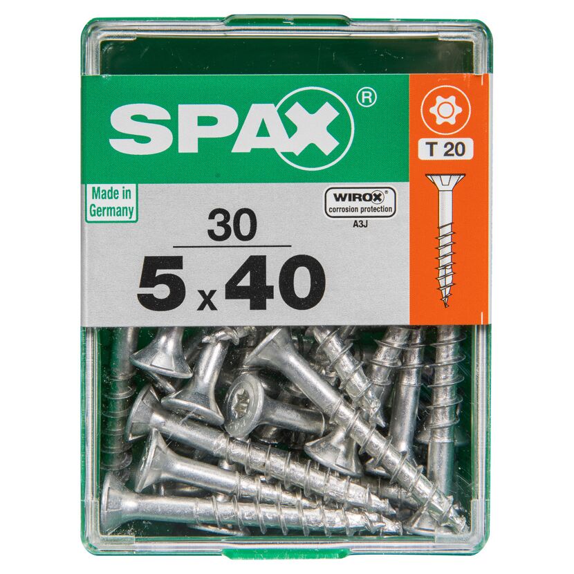 Universalschrauben T20 T-Star plus Edelstahl verzinkt 5,0 x 40 mm 30 Stück