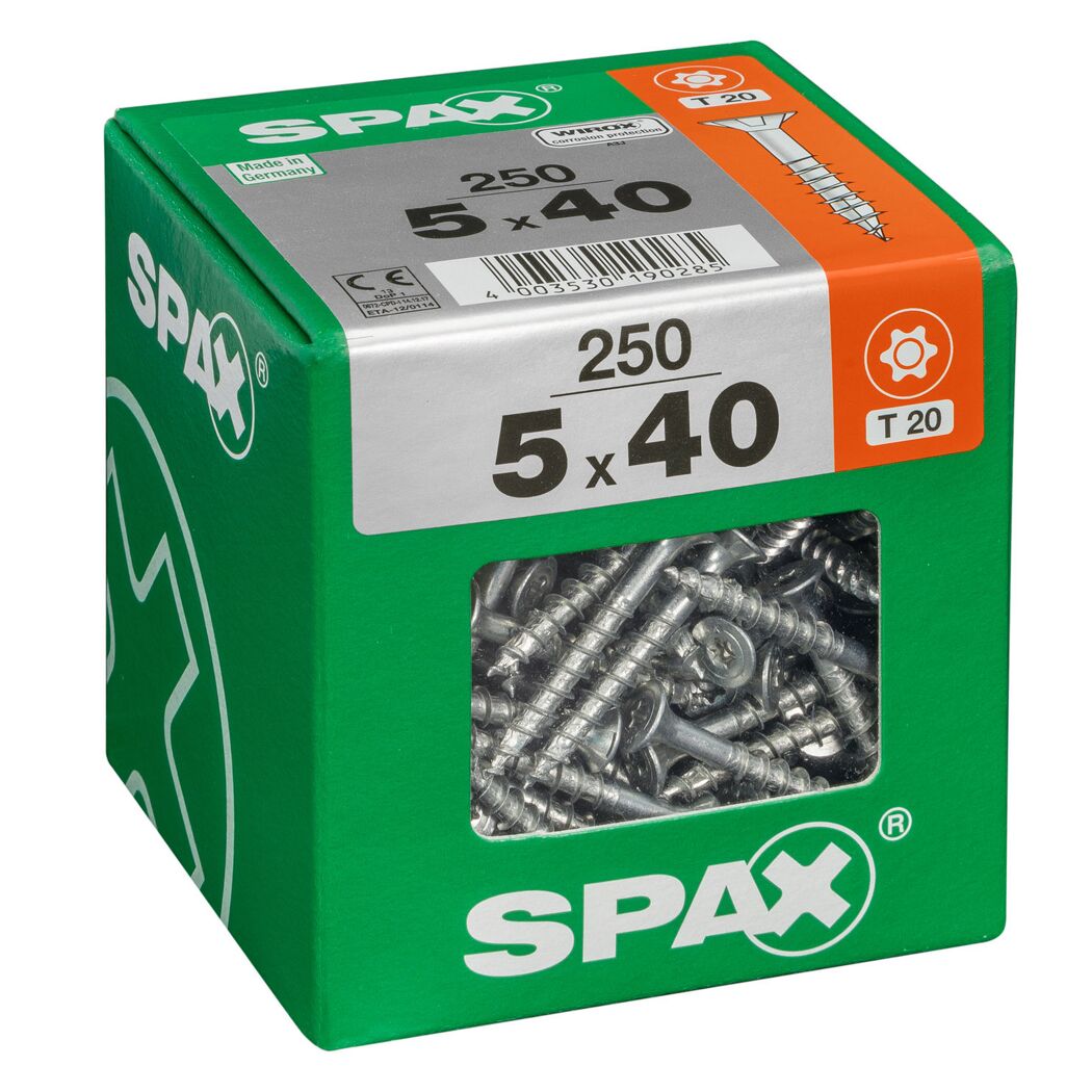 Universalschrauben T20 T-Star plus Edelstahl verzinkt 5,0 x 40 mm 250 Stück