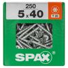 Universalschrauben T20 T-Star plus Edelstahl verzinkt 5,0 x 40 mm 250 Stück