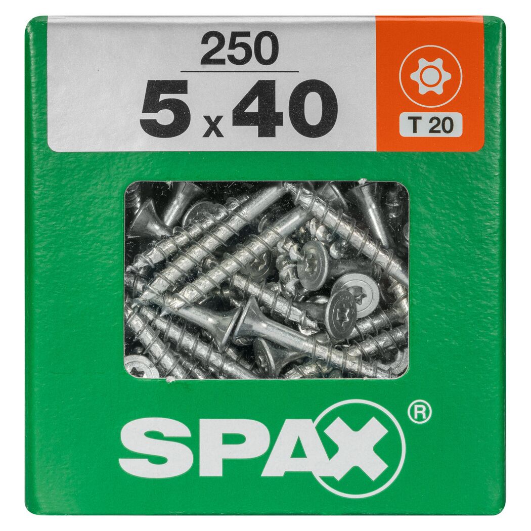 Universalschrauben T20 T-Star plus Edelstahl verzinkt 5,0 x 40 mm 250 Stück