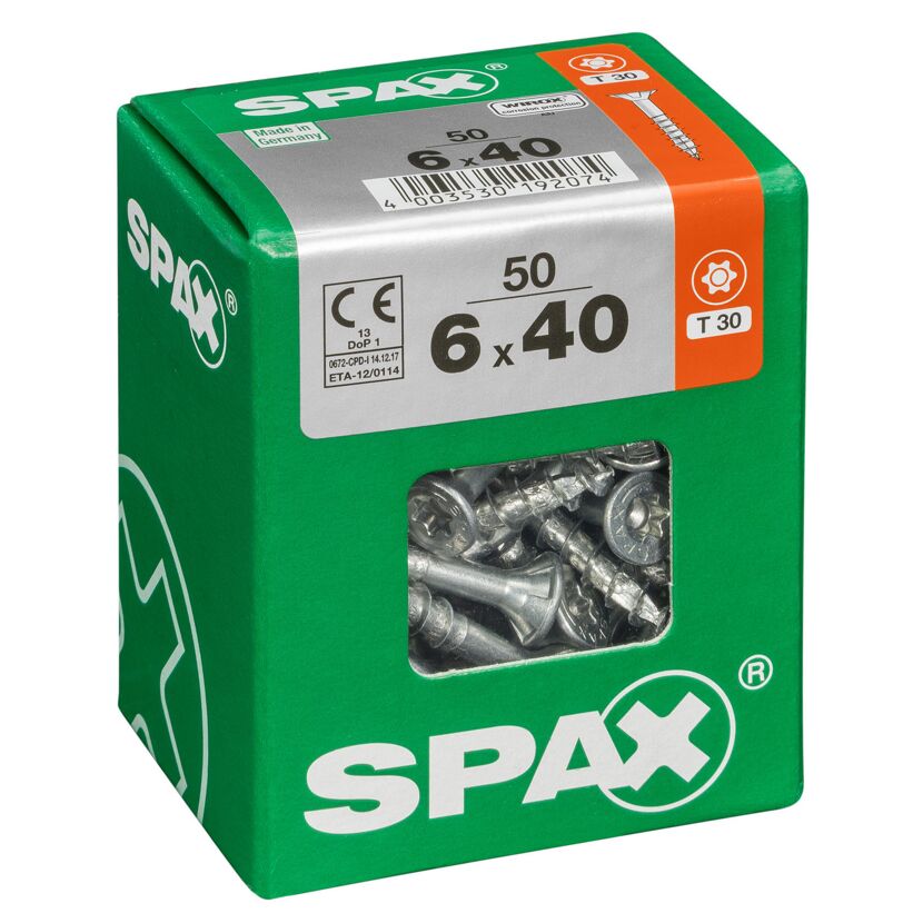 Universalschrauben T-Star plus T30 Stahl 6,0 x 40 mm 50 Stück