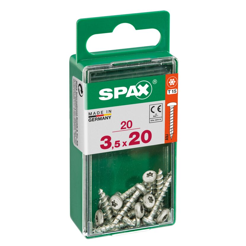 Universalschrauben Halbrundkopf T-Star plus T15 Stahl Ø 3,5 x 20 mm 20 Stück