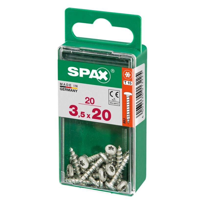 Universalschrauben Halbrundkopf T-Star plus T15 Stahl Ø 3,5 x 20 mm 20 Stück