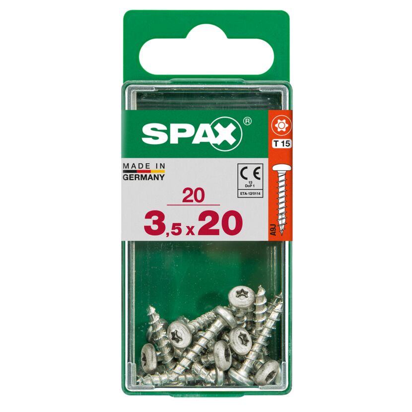 Universalschrauben Halbrundkopf T-Star plus T15 Stahl Ø 3,5 x 20 mm 20 Stück