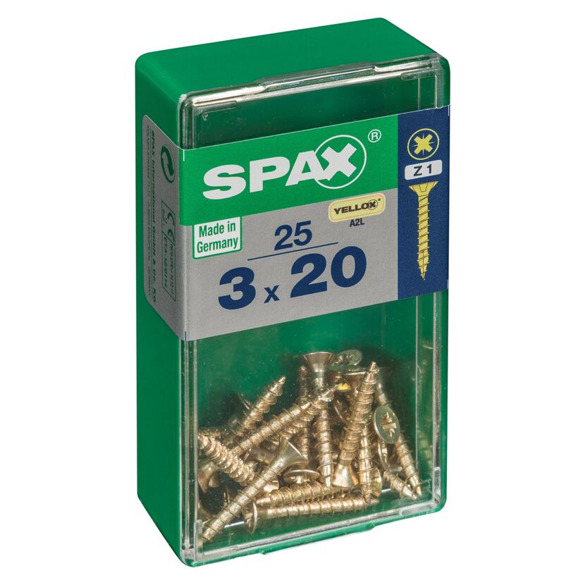 Senkkopfschrauben gelb verzinkt Ø 3 mm 20 mm 25 Stück