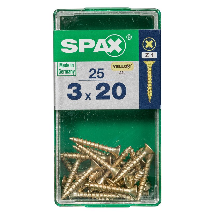 Senkkopfschrauben gelb verzinkt Ø 3 mm 20 mm 25 Stück