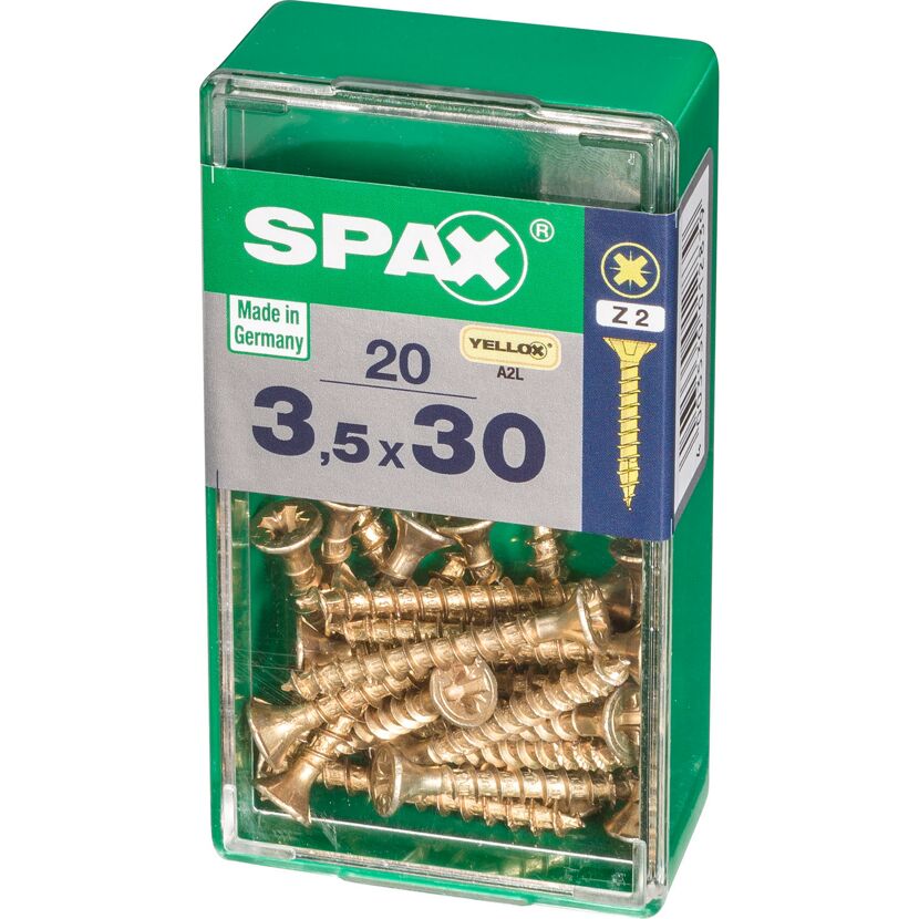 Senkkopfschraube gelb verzinkt Ø 3,5 mm 30 mm 20 Stück