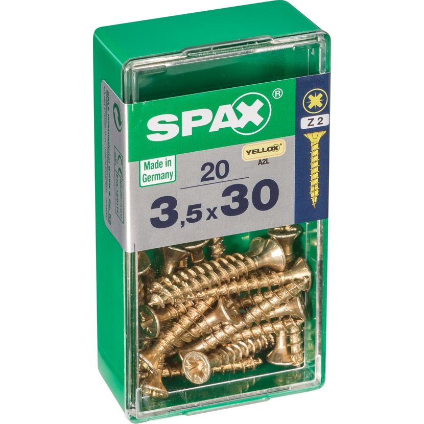 Senkkopfschraube gelb verzinkt Ø 3,5 mm 30 mm 20 Stück