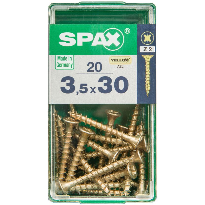 Senkkopfschraube gelb verzinkt Ø 3,5 mm 30 mm 20 Stück