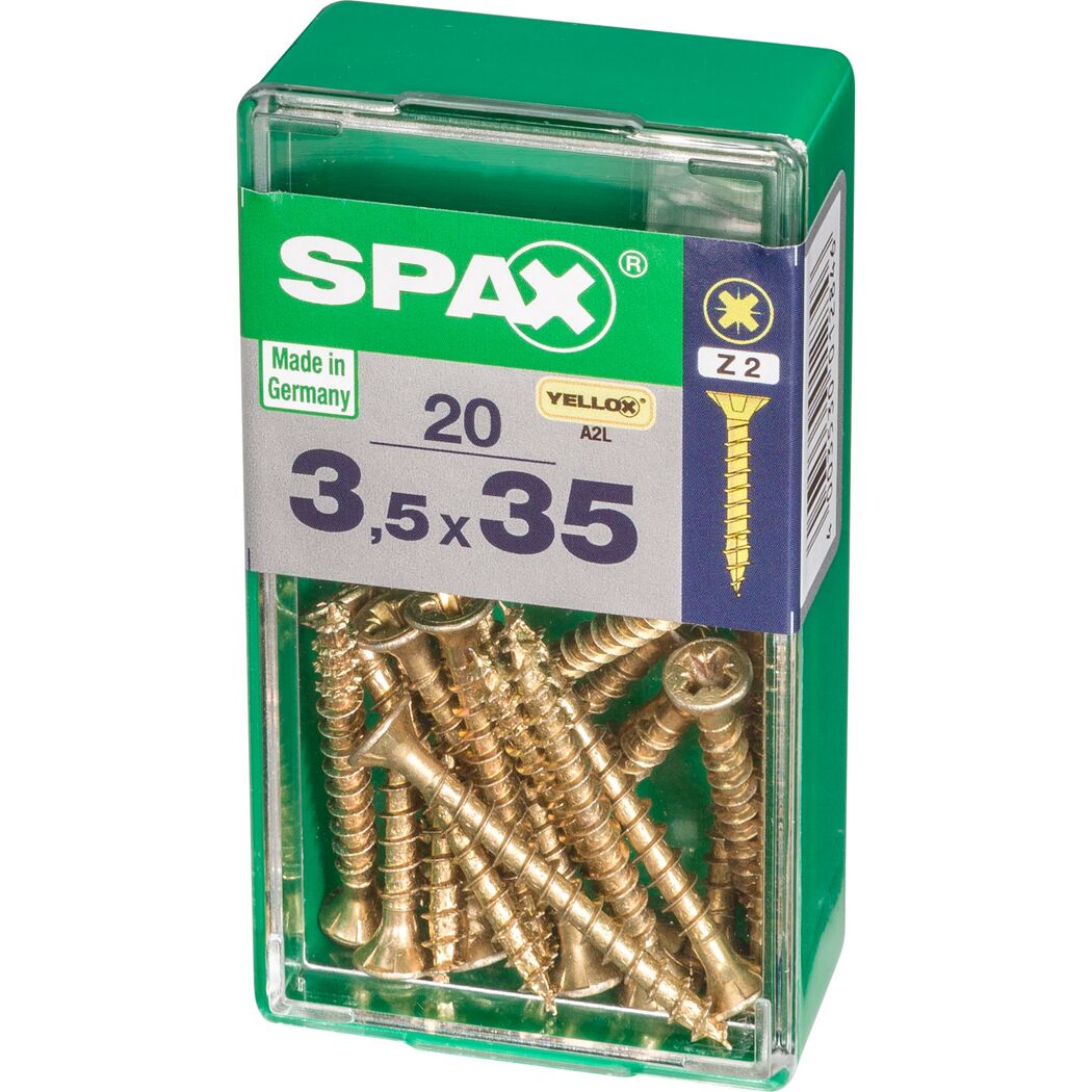 Senkkopfschrauben gelb verzinkt Ø 3,5 mm 35 mm 20 Stück