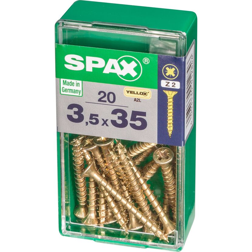 Senkkopfschrauben gelb verzinkt Ø 3,5 mm 35 mm 20 Stück
