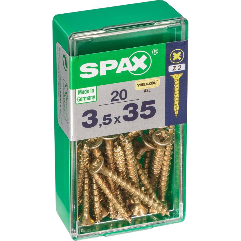 Senkkopfschrauben gelb verzinkt Ø 3,5 mm 35 mm 20 Stück