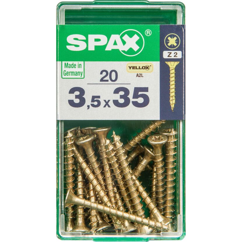 Senkkopfschrauben gelb verzinkt Ø 3,5 mm 35 mm 20 Stück