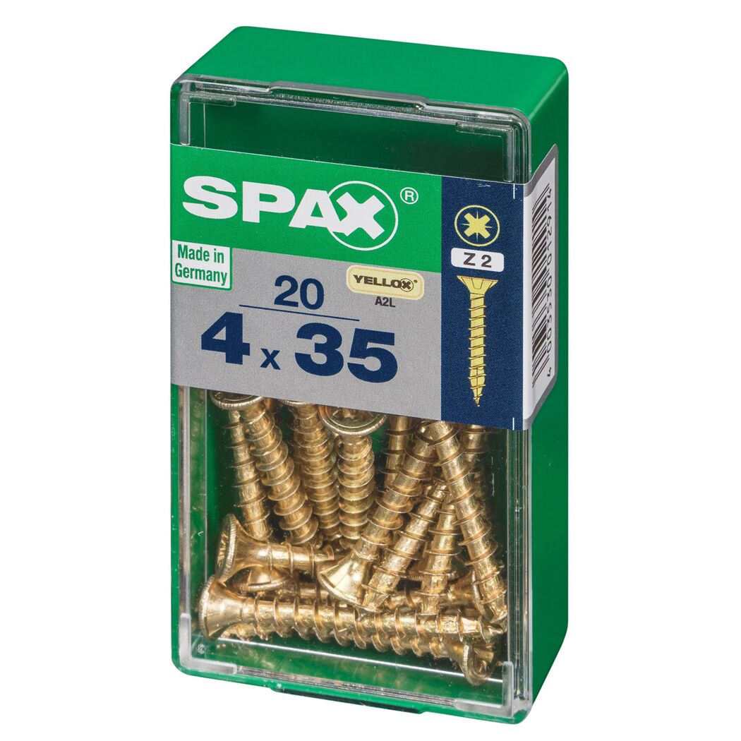 Senkkopfschrauben gelb verzinkt Ø 4 mm 35 mm 20 Stück
