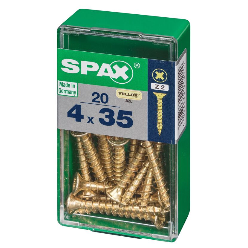 Senkkopfschrauben gelb verzinkt Ø 4 mm 35 mm 20 Stück
