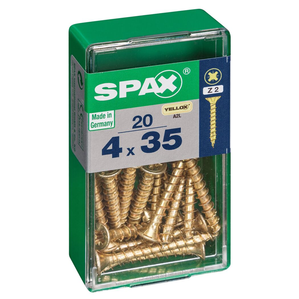 Senkkopfschrauben gelb verzinkt Ø 4 mm 35 mm 20 Stück