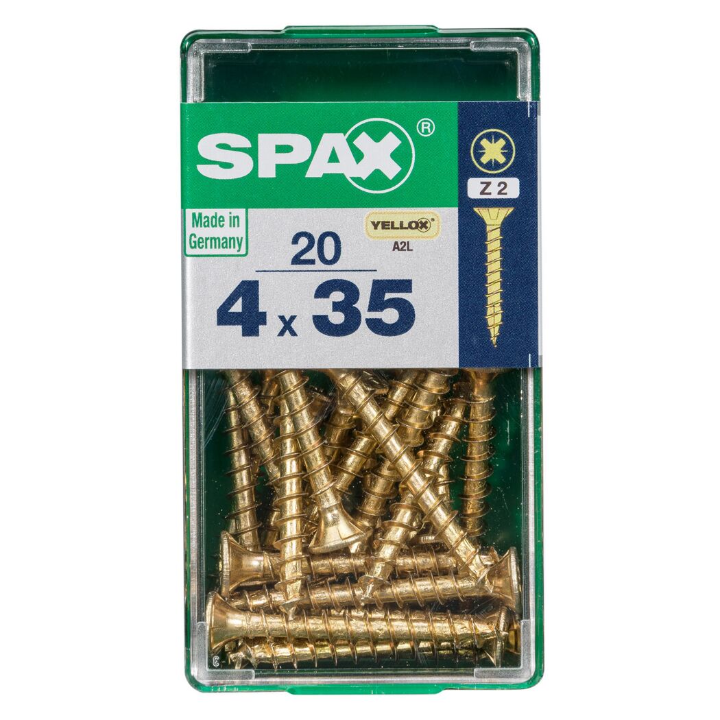 Senkkopfschrauben gelb verzinkt Ø 4 mm 35 mm 20 Stück