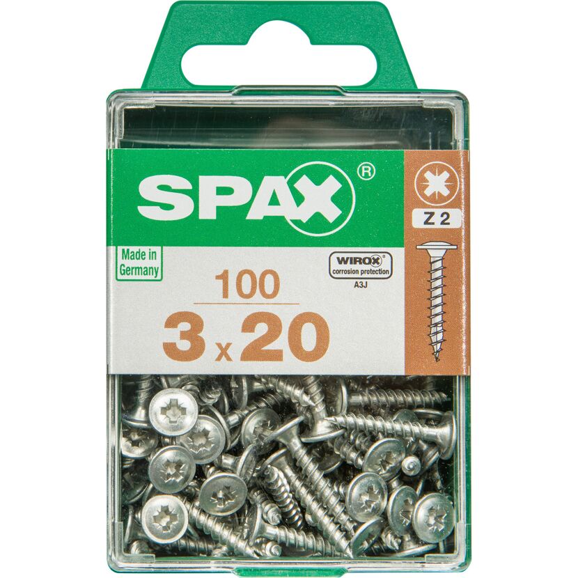 Rückwandschrauben Stahl verzinkt Ø 3 x 20 mm 100 Stück