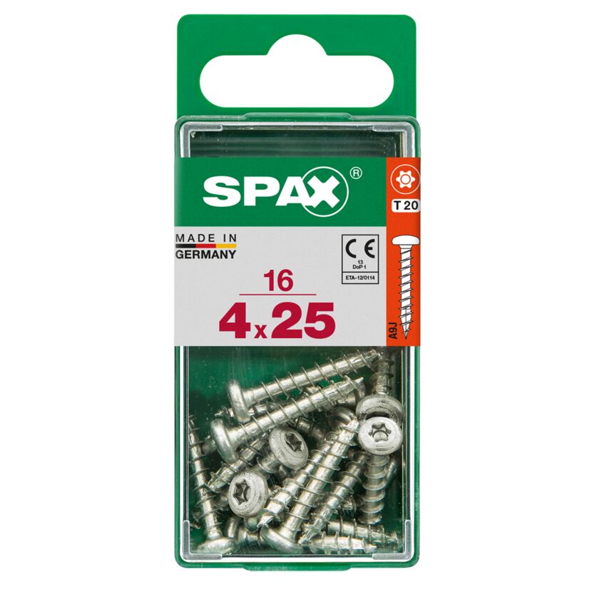 Universalschrauben Halbrundkopf T-Star plus T20 Stahl Ø 4 x 25 mm 16 Stück