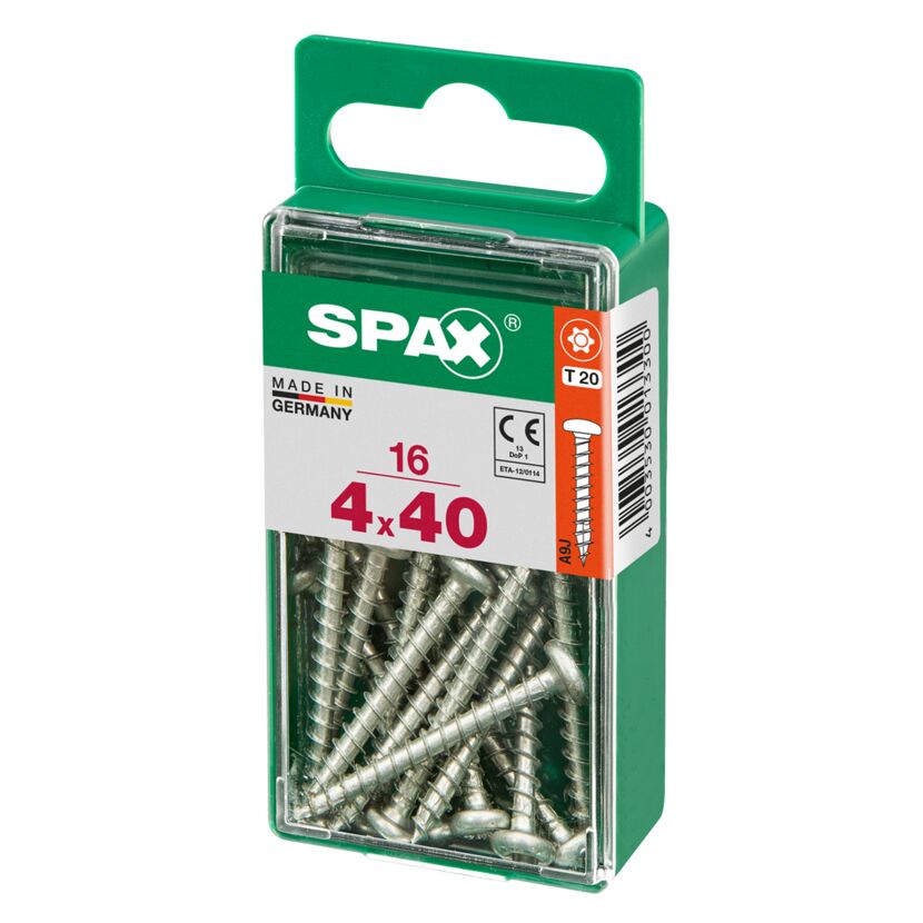 Universalschrauben Halbrundkopf T-Star plus T20 Stahl Ø 4 x 40 mm 16 Stück