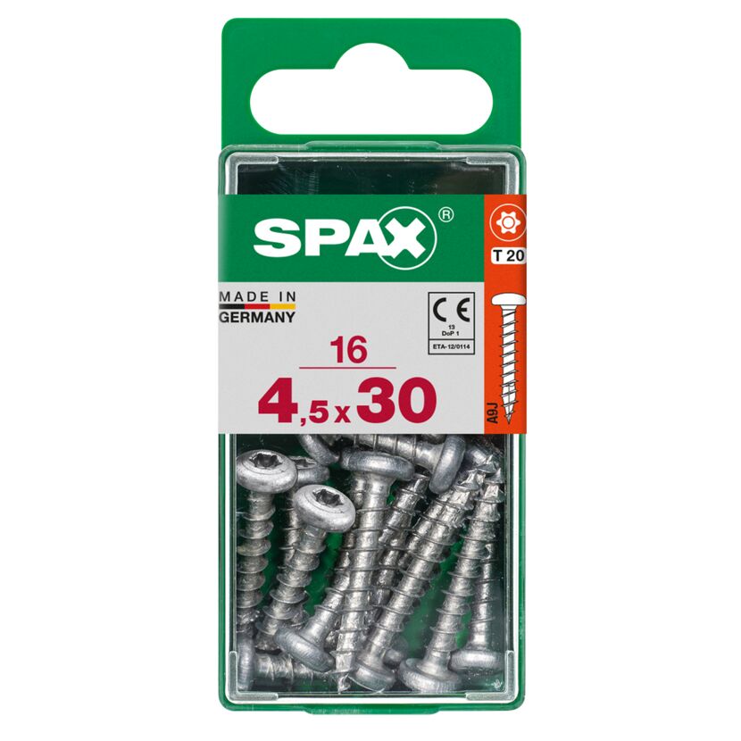Universalschrauben Halbrundkopf T-Star plus T20 Stahl Ø 4,5 x 30 mm 16 Stück