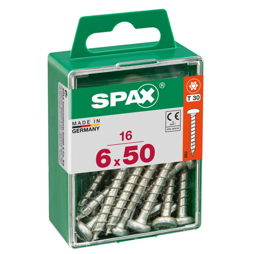 Universalschrauben Halbrundkopf T-Star plus T20 Stahl Ø 6 x 50 mm 16 Stück