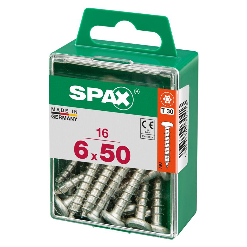 Universalschrauben Halbrundkopf T-Star plus T20 Stahl Ø 6 x 50 mm 16 Stück