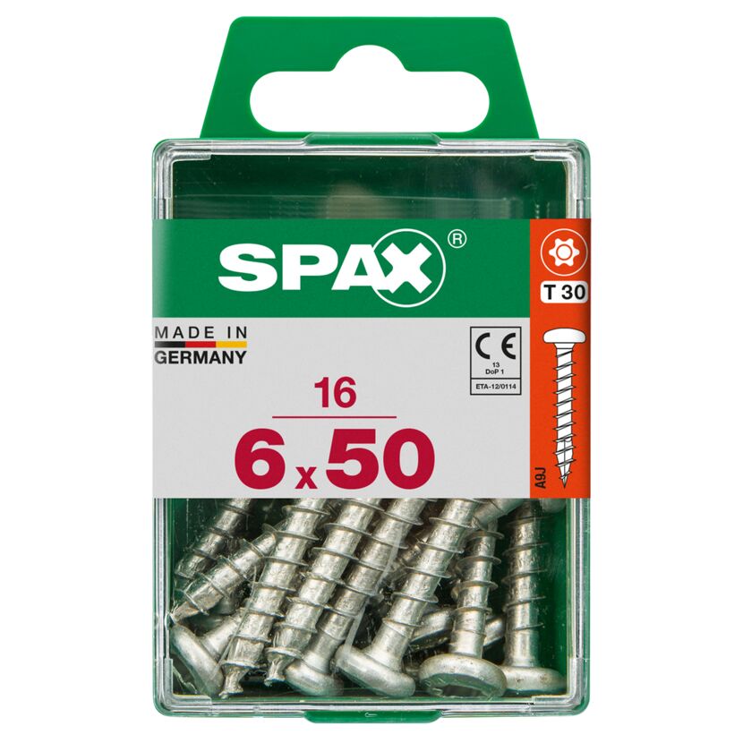 Universalschrauben Halbrundkopf T-Star plus T20 Stahl Ø 6 x 50 mm 16 Stück