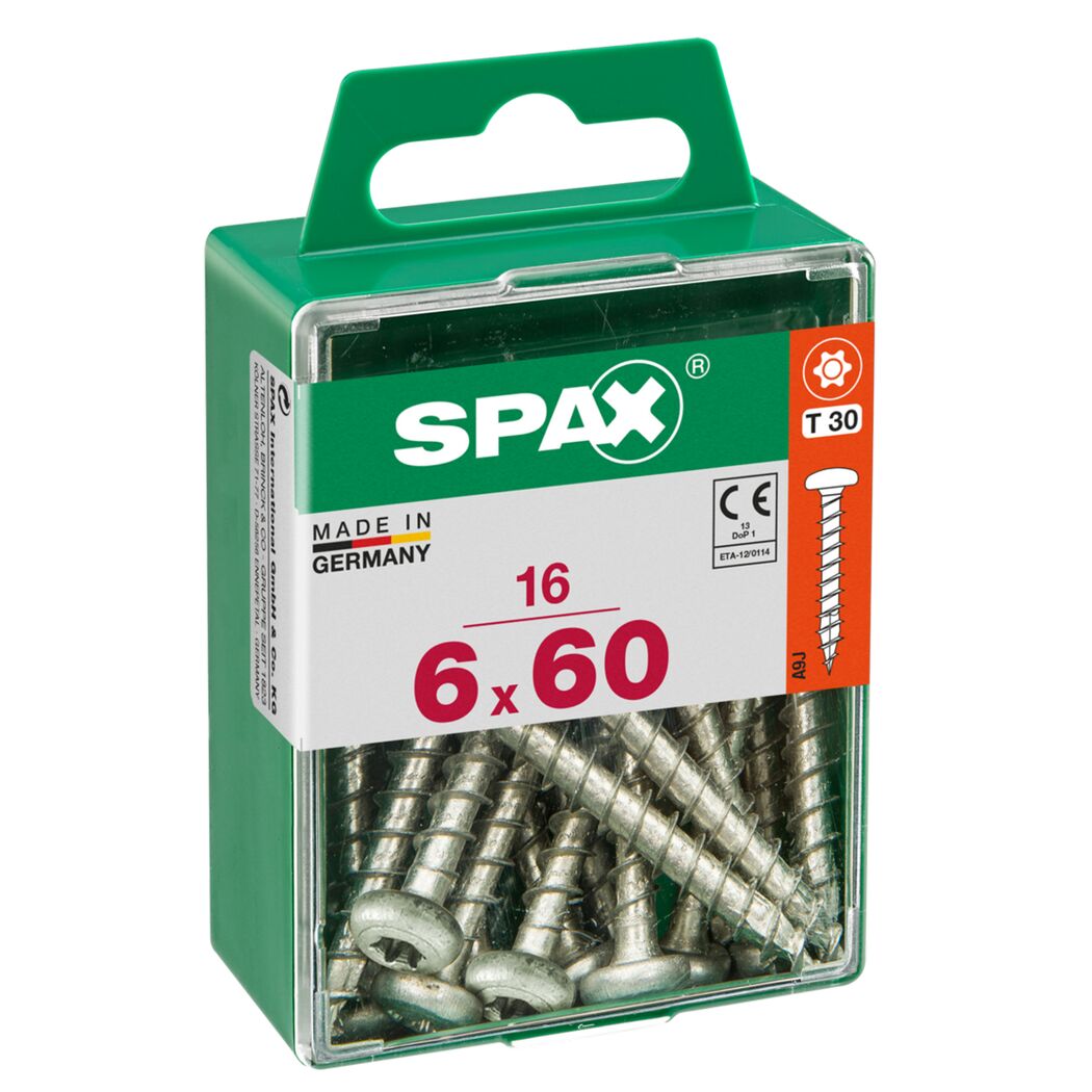 Universalschrauben Halbrundkopf T-Star plus T20 Stahl Ø 6 x 60 mm 16 Stück