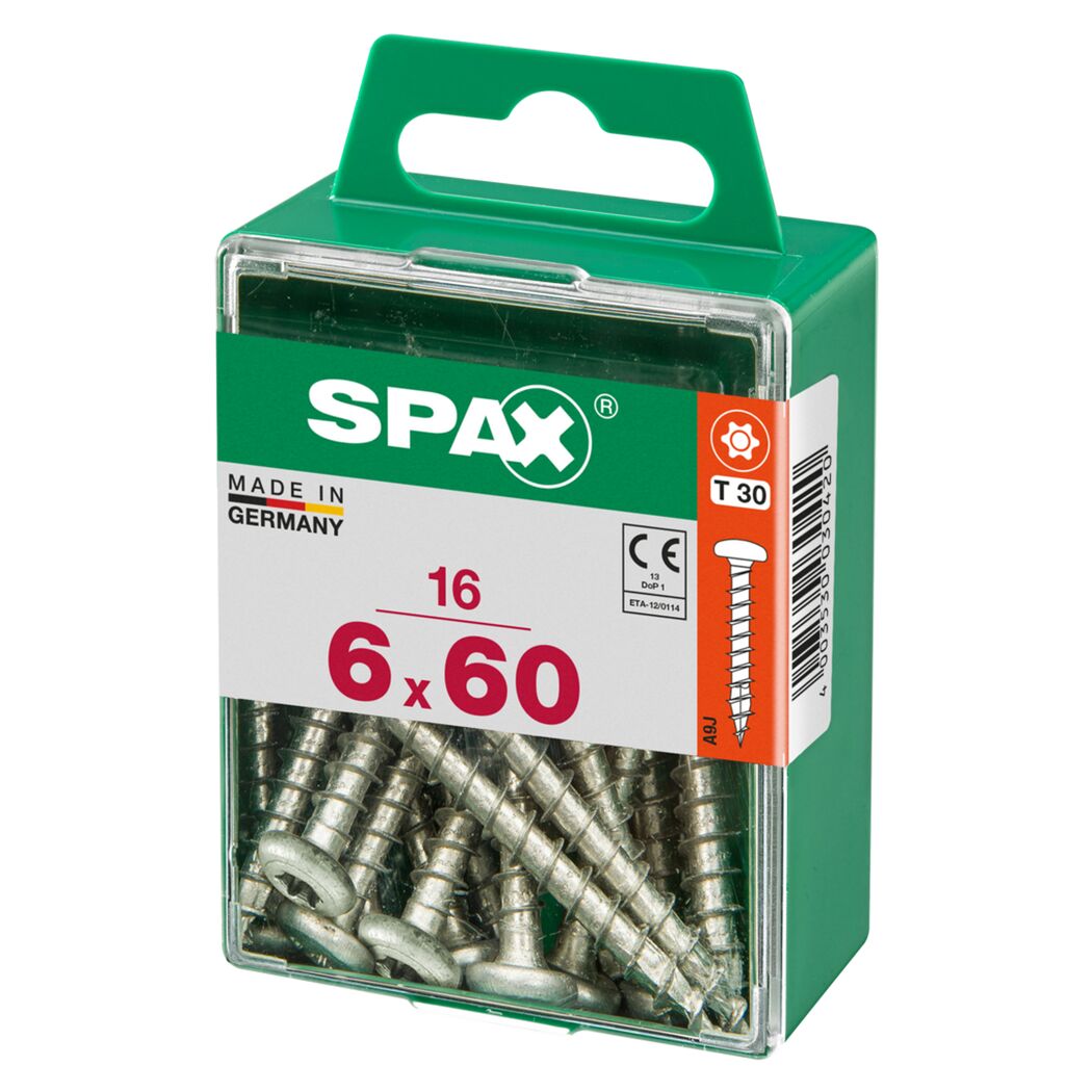 Universalschrauben Halbrundkopf T-Star plus T20 Stahl Ø 6 x 60 mm 16 Stück