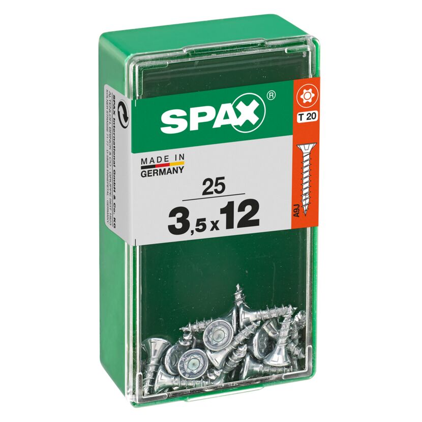 SPAX Schrauben 3,5 x 12 mm in grüner Verpackung