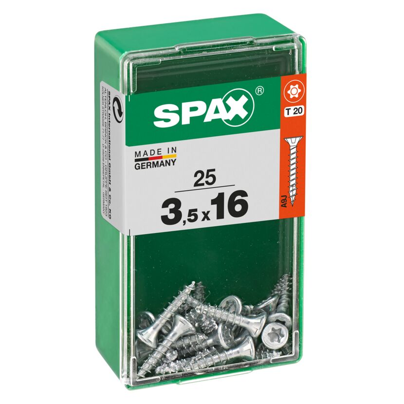 SPAX Senkkopfschrauben 3,5 x 16 mm, WIROX, T-STAR plus, 25 Stück