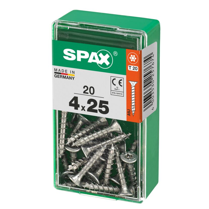 SPAX Senkkopfschrauben 4x25mm, WIROX, 20 Stück
