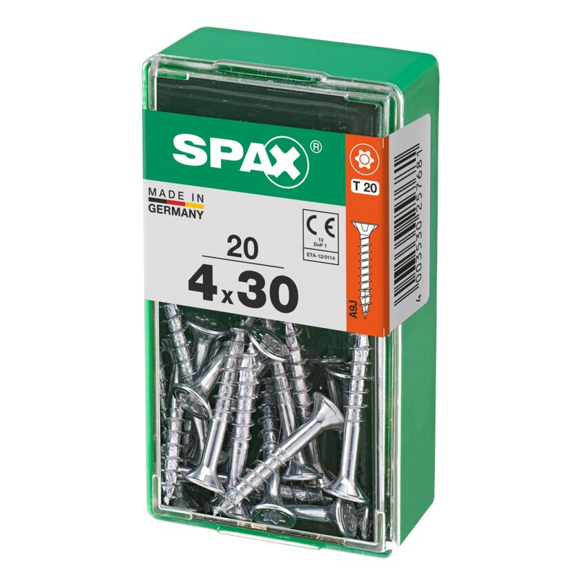 SPAX Schrauben 4x30 mm in grüner Verpackung