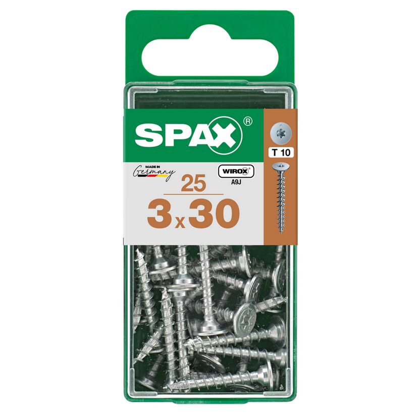 SPAX Schrauben 3x30 mm, 25 Stück in Verpackung