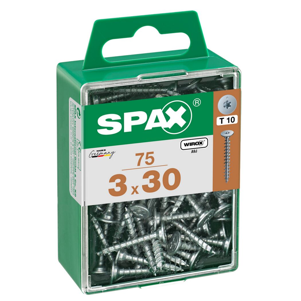 SPAX Schrauben 3 x 30 mm, 75 Stück, T10