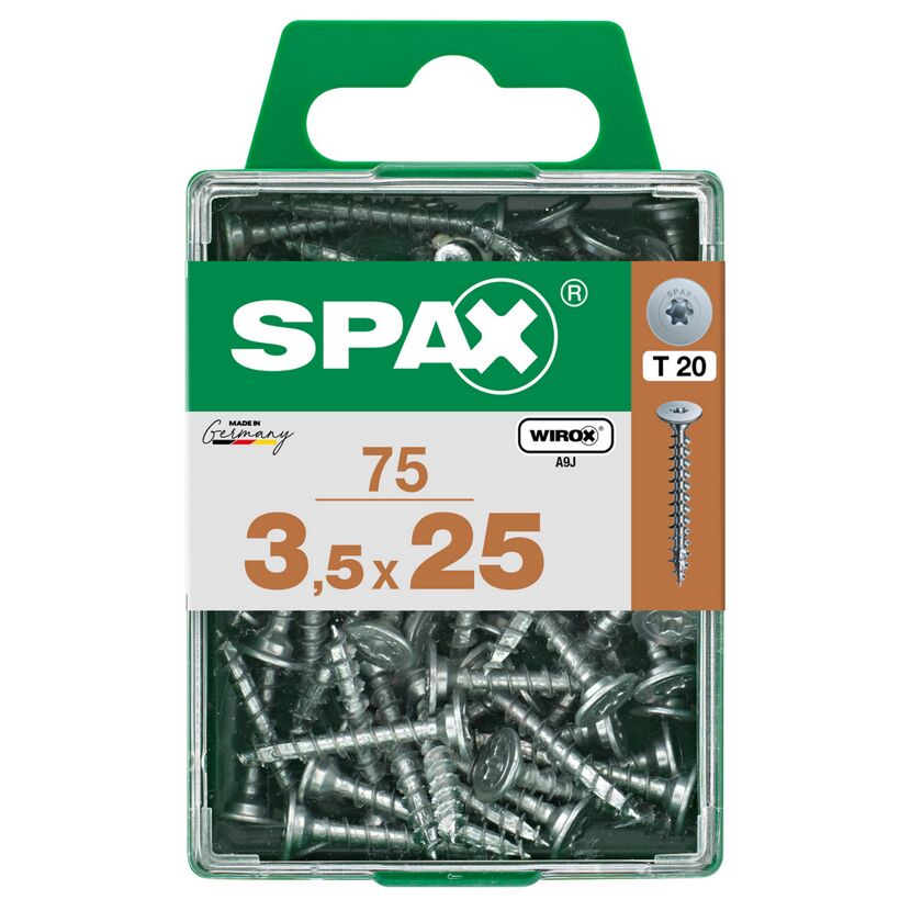 75 SPAX Schrauben 3,5x25 mm in einer Box