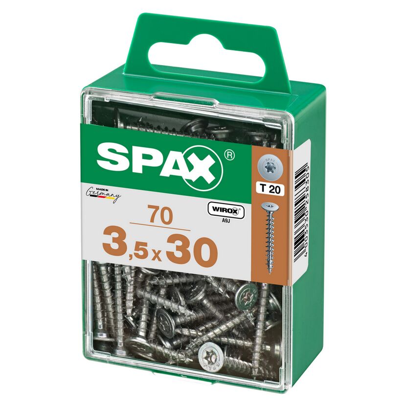 SPAX Schrauben 3,5 x 30 mm, 70 Stück in einer Box
