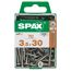 70 SPAX Schrauben 3,5 x 30 mm in einer durchsichtigen Plastikbox