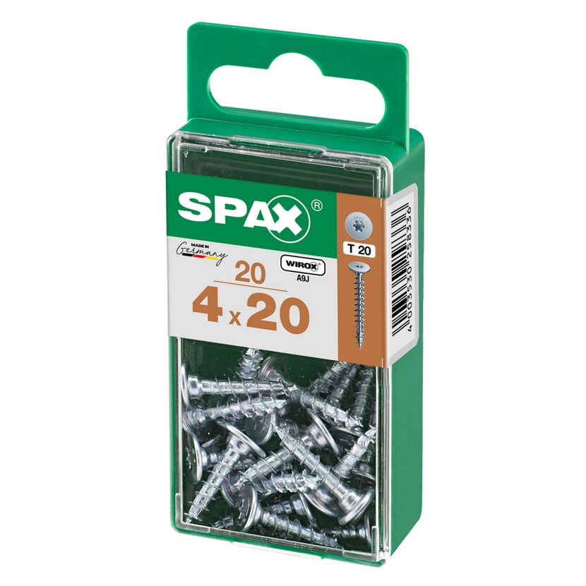 SPAX Flachkopfschrauben 4 x 20 mm in Verpackung