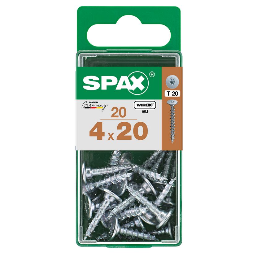 SPAX Flachkopfschrauben 4 x 20 mm, WIROX A9J, T20, 20 Stück