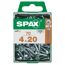70 SPAX Schrauben 4x20 mm in einer Verpackung