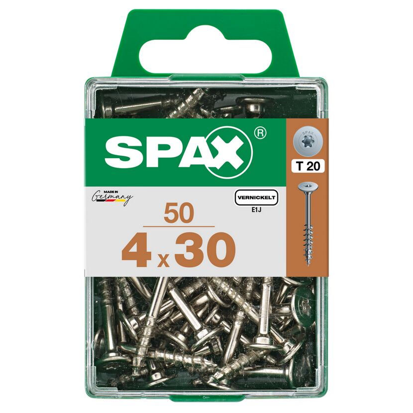 SPAX Flachkopfschrauben 4 x 30 mm vernickelt