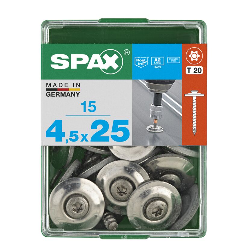 SPAX Spenglerschrauben 4,5 x 25 mm mit Dichtscheibe