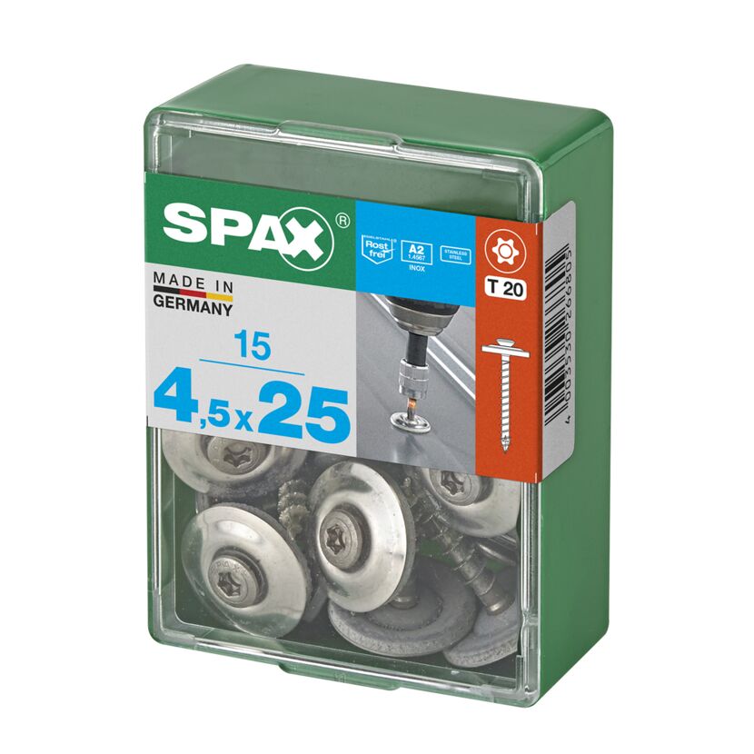 SPAX Spenglerschrauben 4,5 x 25 mm, 15 Stück