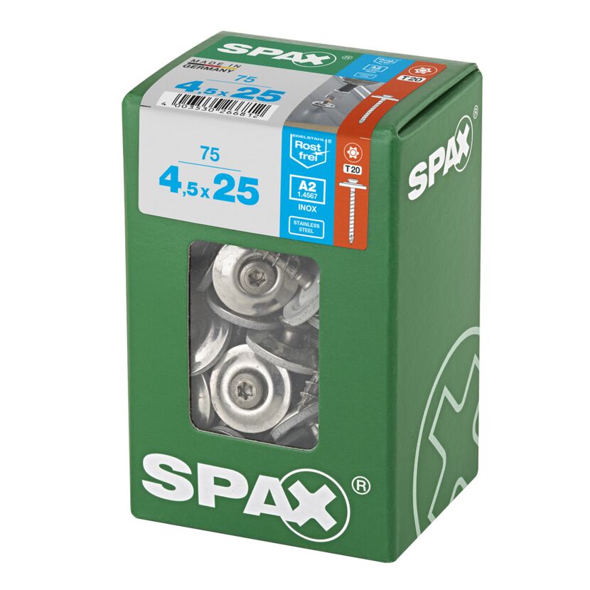 SPAX Spenglerschrauben 4,5 x 25 mm, 75 Stück