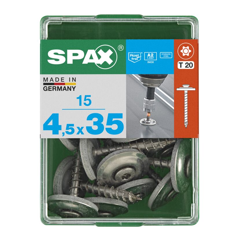 SPAX Spenglerschrauben 4,5 x 35 mm in einer Box
