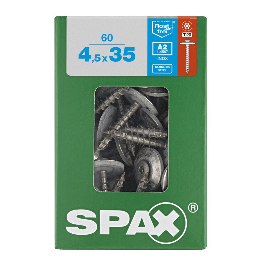 SPAX Spenglerschrauben 4,5 x 35 mm, 60 Stück